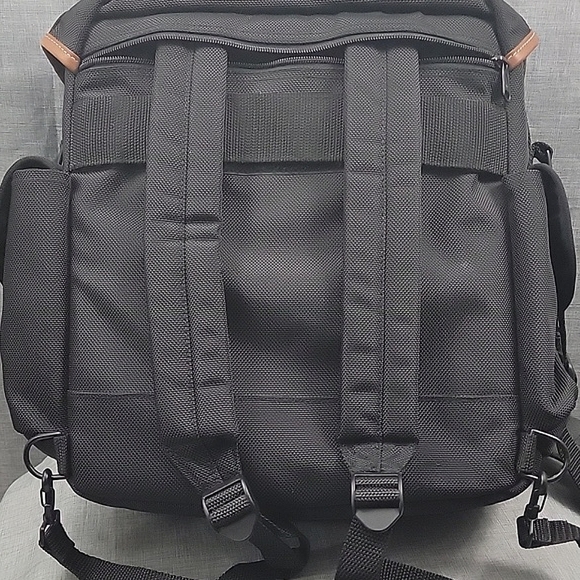 LL Bean Bob Krist VTG Large Padded Camera Bag Backpack Shoulder Canvas Leather - Picture 9 of 14